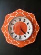 画像1: フランスアンティーク＆ブロカント　ビンテージ壁掛け時計　オレンジ (1)