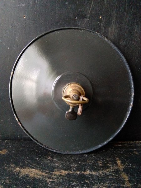 画像1: フランスビンテージ　真鍮スイッチ付きランプシェード (1)