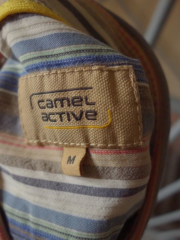 Camel Active コットンストライプメンズシャツ半袖
