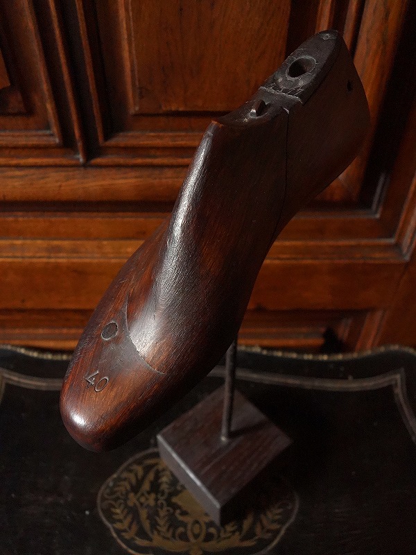 フランスアンティーク19世紀の革靴の木型40